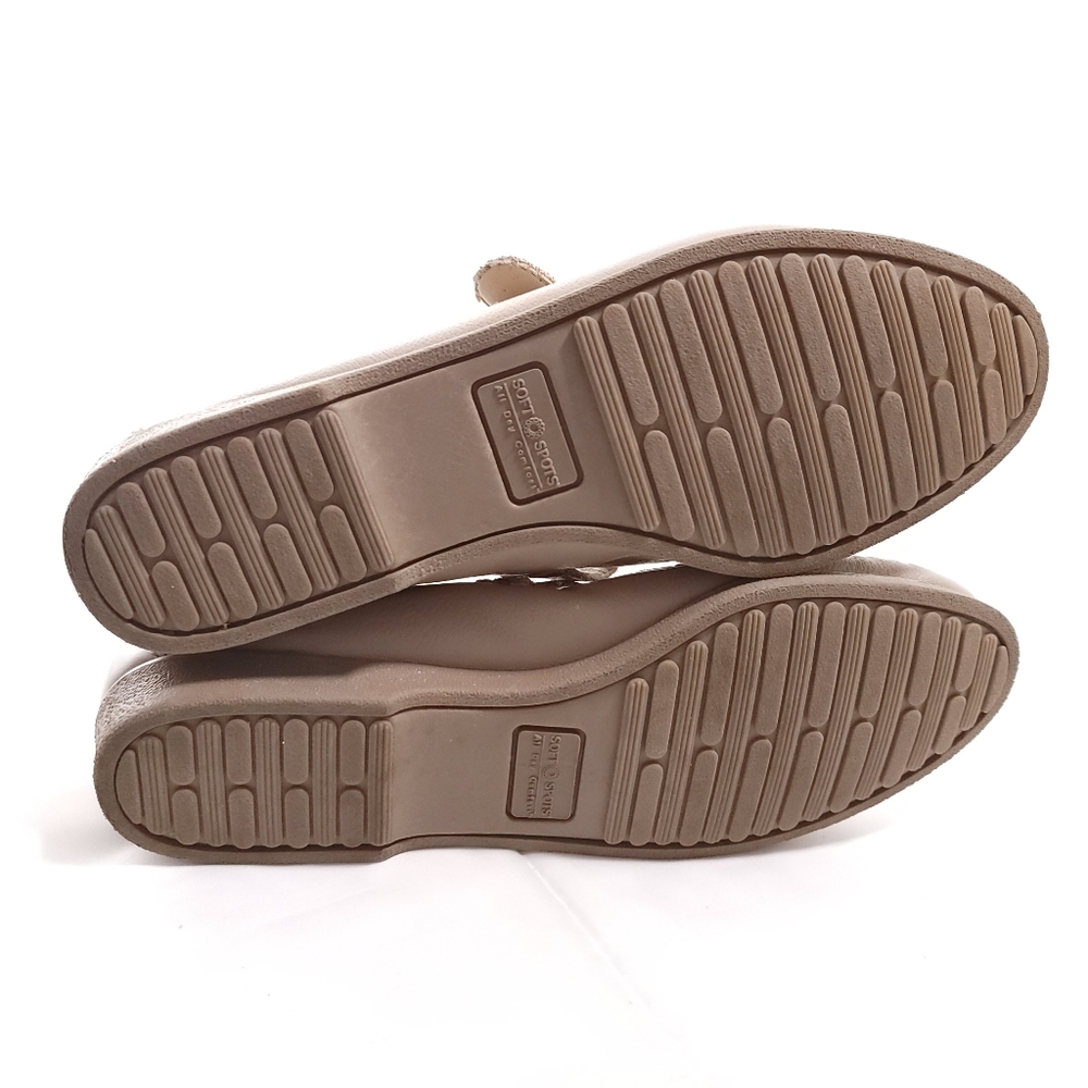 Softspots Leather Mary Jane Weaved Loafer Beige Cottage Core Sz 6.5 - Picture 8 of 9